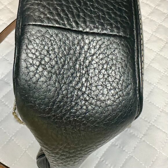 COACH Chelsea Hobo Shoulder Bag Soft Black Leather Brown Trim Silver 10890 - Picture 16 of 16